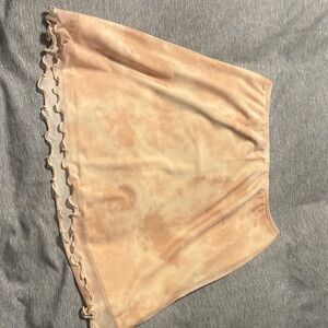 Peach/Cream Tie-Dye Skirt with Ruffle Hem